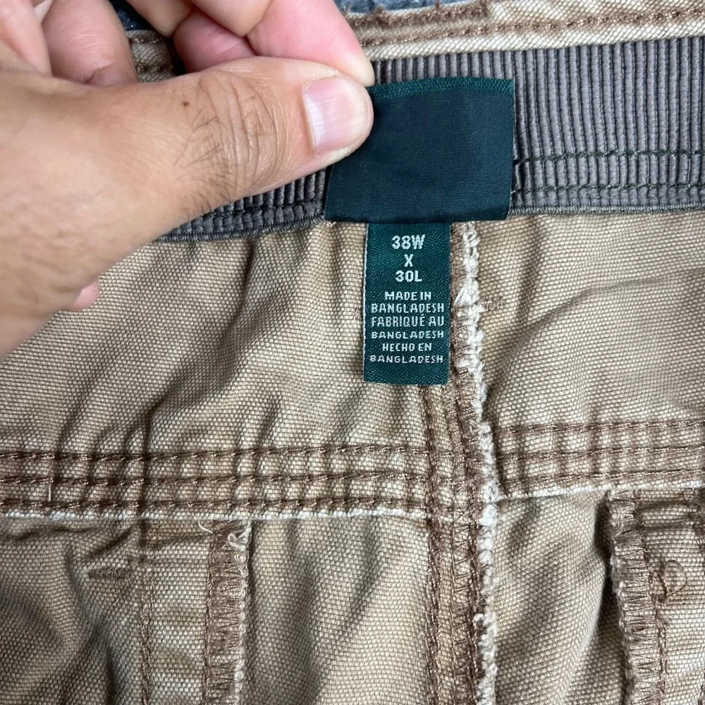 Bass‎ Cargo Pants Mens Size 38x30 Khaki Relaxed Fit Utility Casual Workwear